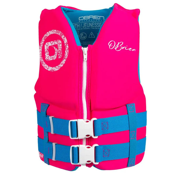 O'Brien 2022 Traditional Youth (Pink/Aqua) CGA Life Jacket - OrtegaOutdoors