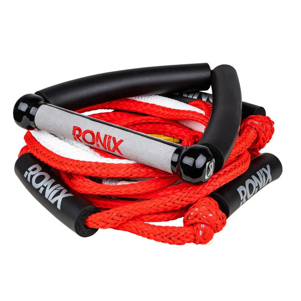 Ronix Bungee Wakesurf Rope w/ 10" Handle (Red/Silver) - OrtegaOutdoors