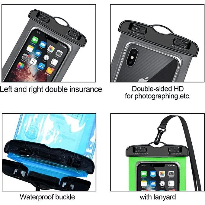 Universal Waterproof Phone Pouch, Large Phone Waterproof Case Dry Bag IPX8 Outdoor Sports for Apple iPhone 14 13 12 11 Pro Max XS Max XR X 8 7 6 Plus SE, Samsung S21 S20 S10,Note,Up to 6.7