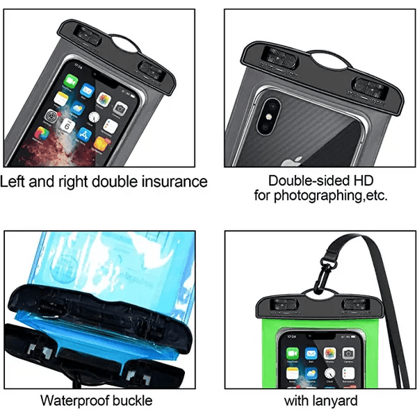 Universal Waterproof Phone Pouch, Large Phone Waterproof Case Dry Bag IPX8 Outdoor Sports for Apple iPhone 14 13 12 11 Pro Max XS Max XR X 8 7 6 Plus SE, Samsung S21 S20 S10,Note,Up to 6.7" - OrtegaOutdoors